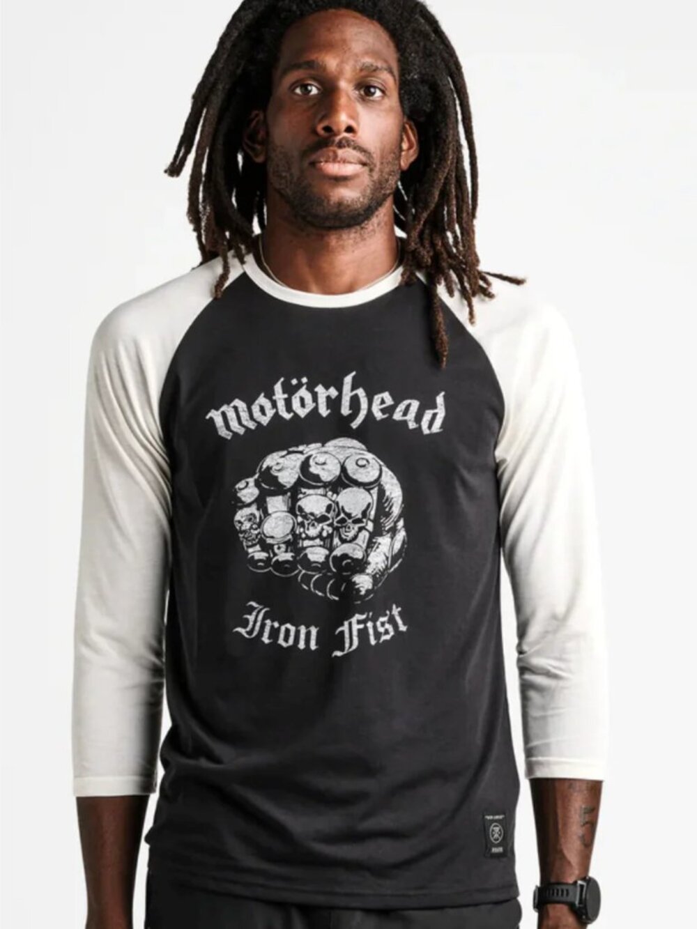 NWT Roark Motorhead Mathis Raglan Black & White 3/4 Length Sleeve Tee M